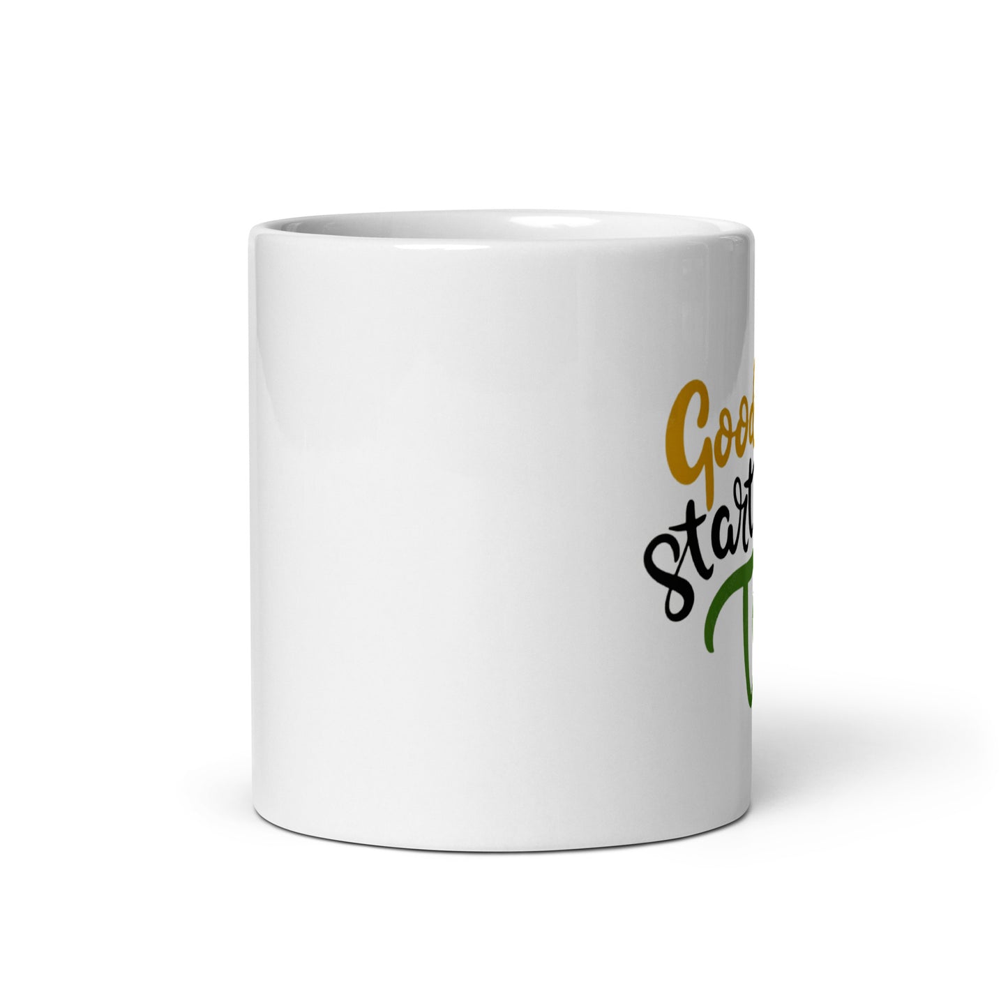 White glossy mug